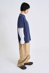 Waffle damage layered long sleeve
