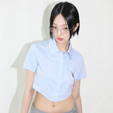 Razor Blade Half Shirt - BLUE