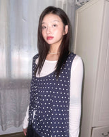 (3color) ドット シャーリング アシンメトリー ベスト