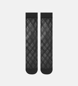 Check sheer knee socks