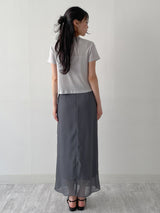Rose Ribbed Boat Neck Short Sleeve T-shirt