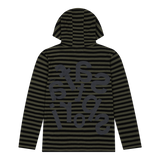チケッティングストライプボーダーフーディ(OLIVE)