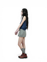 BUTTON SLACKS SHORTS (GRAY)
