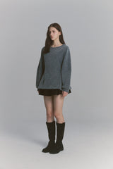 Angora Flare Sweatshirt Charcoal