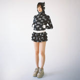 Angel of Star Ruffle Skirt - Navy