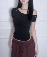 Eyelet Off Tee (3colors)