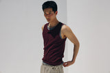 Reverse labeling sleeveless(Burgundy)