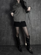 ash suede shoulder jacket (2color)
