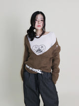 Kibet Heart Vintage Printed Long Sleeve T-Shirt