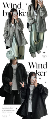 Road Summer High-Neck Windbreaker Zip-Up Jumper