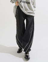 Curve line nylon pants