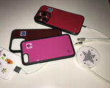  rose-pink square patch epoxy phone case