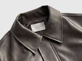 Rib Leather Blouson Jumper / 2 colors