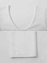 Modal Soft U-neck Crop Long Sleeve T-shirt (3color)