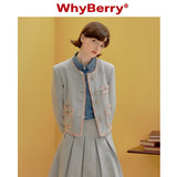 WhyBerry24AW short coat “Pearl Corridor”Retro Round neck jacket