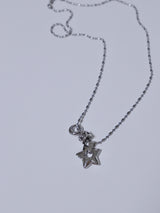 All surgical steel wave black star necklace