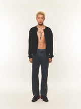 カーブドジッパーデニムパンツ (FOR UNISEX)
