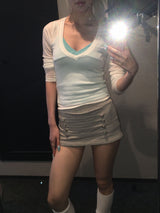 Summer tencel deep v neck t-shirts(3color)