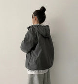 Tick checkered lining high neck padded jumper