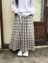 Maple Check Banded Shirred Skirt (3c)
