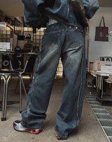 オーシャンウォッシングサイドカットデニムパンツ