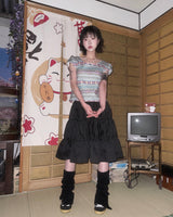 (2color) フェアアイルパフキャップスリーブニット