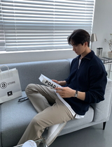 ヘンデスデイリーリベッドセミジップアップニット
