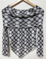 ARGYLE OFF-SHOULDER🤍❤ - 2 COLORS