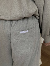 カーブカットカラーブロッキングトレーニングコットンワイドロングパンツ (2 colors)