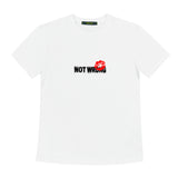 NOT WRONG LIPS SLIM FIT SHORT-SLEEVED T-SHIRT_WHITE