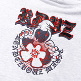 LEATHER APPLIQUE GRAPHIC HOODIE
 - WHITE
M/GREY