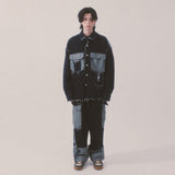 grunge roll-up denim pants_blue