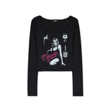 バディプリント 長袖Tシャツ[Black]