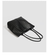 Woven Texture Large Tote Bag & Pouch Set