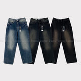LMN Unbay Brush Crop Over Denim Pants (3 colors)