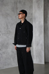 [UNISEX] カーペンターブラックデニムジャケット