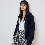 Two Way Logo Hoodie Zip Up_navy