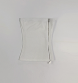 Doppen Zipper Tube Top (white)