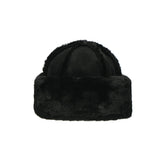 FUR TOQUE HAT IN SUEDE BLACK