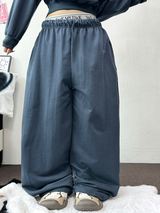 HIP PRINTING LETTERING WIDE PANTS 💟💙🩶4COLOR