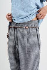 Border stripe summer pants