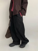 Billet Buckle Stitch Curved Balloon Pants