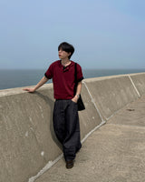 Near Henley Neck Cropped Knit Short Sleeve