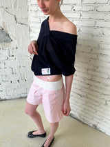 That's neat - Long-Termism V-Neck Convertible Relaxed-Fit Short Sleeve Top (Navy)