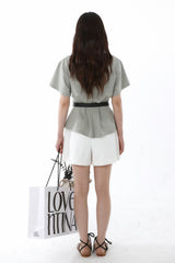 SHIRRED ROUND TOP_SMOKE GREEN