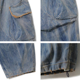 Fringe Balloon Cargo Denim Pants