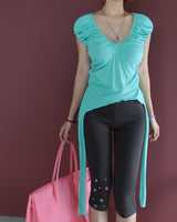 Punching Eyelet Stud Capri Pants