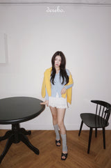 yellow wool lovely long-sleeved cardigan
