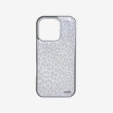 [MADE] Leopard (Purple) Epoxy Silver Bumper iPhone Case