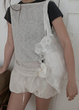 Linen Shirring Sleeveless Top_Beige